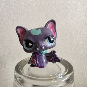 Littlest Pet Shop Punkiest Pet Bat Vampire Purple Authentic Rare LPS No#